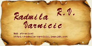 Radmila Varničić vizit kartica